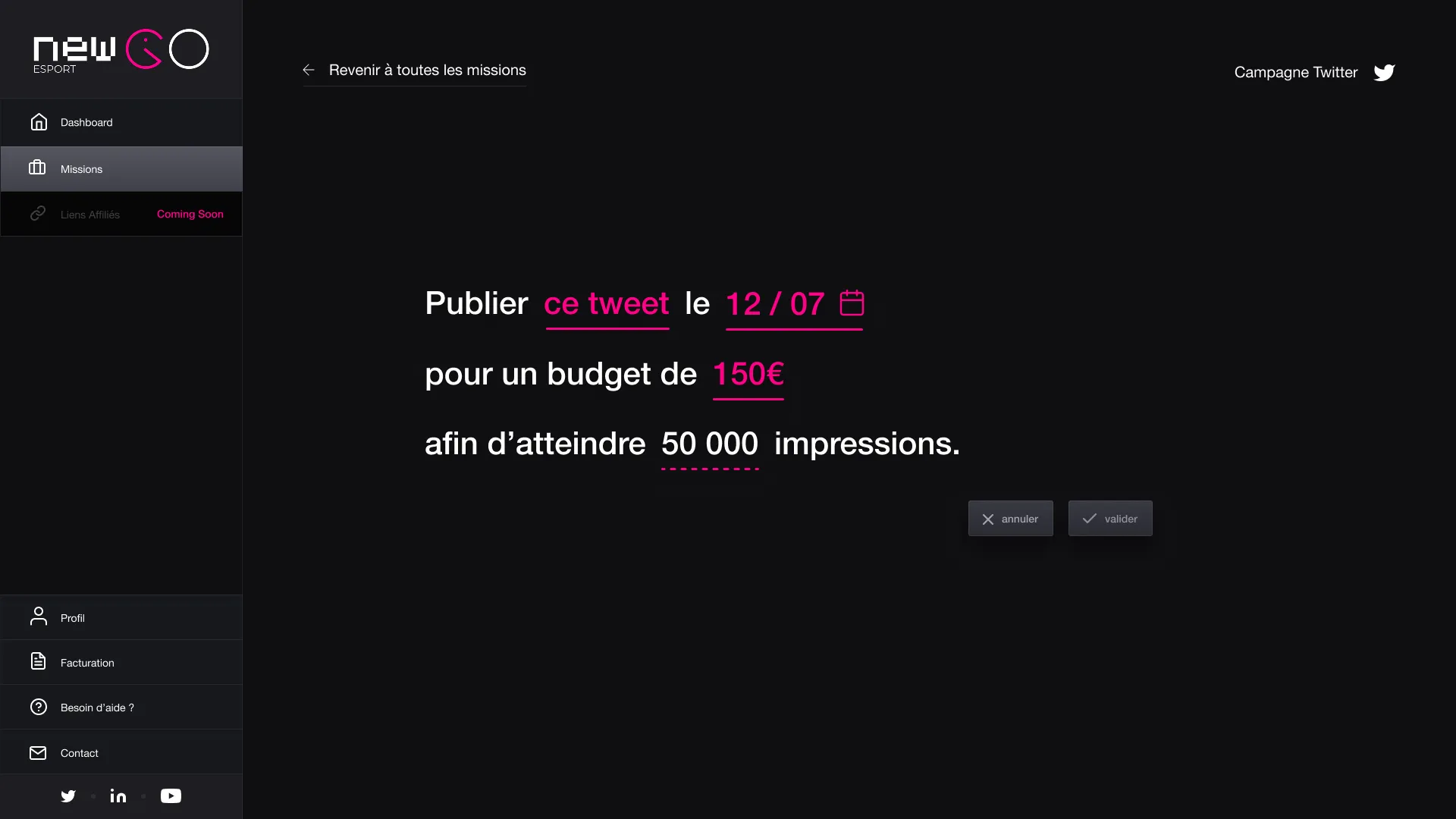 Design for the dynamic offer submission page.