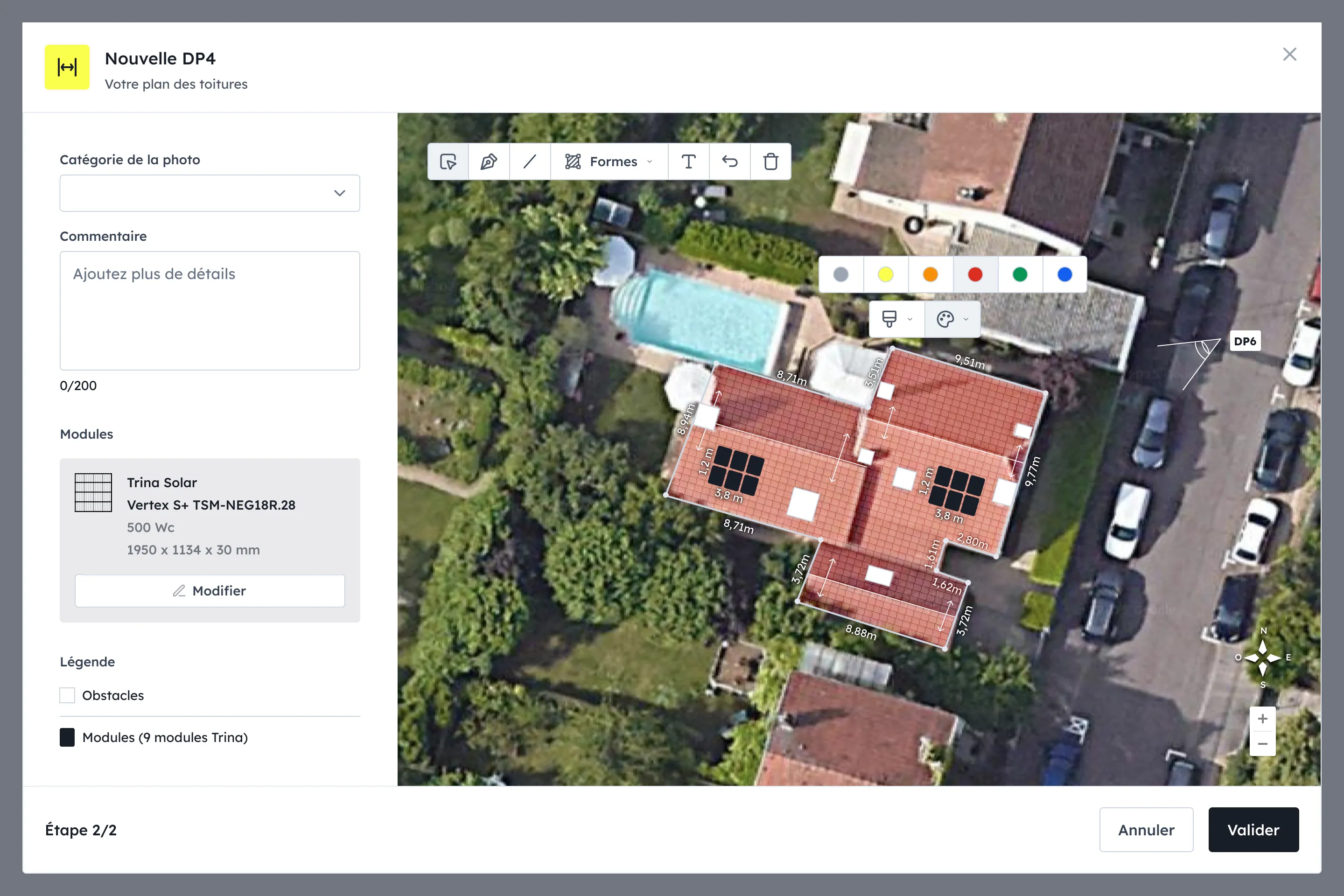 Another design showing the DP-creation tool open.