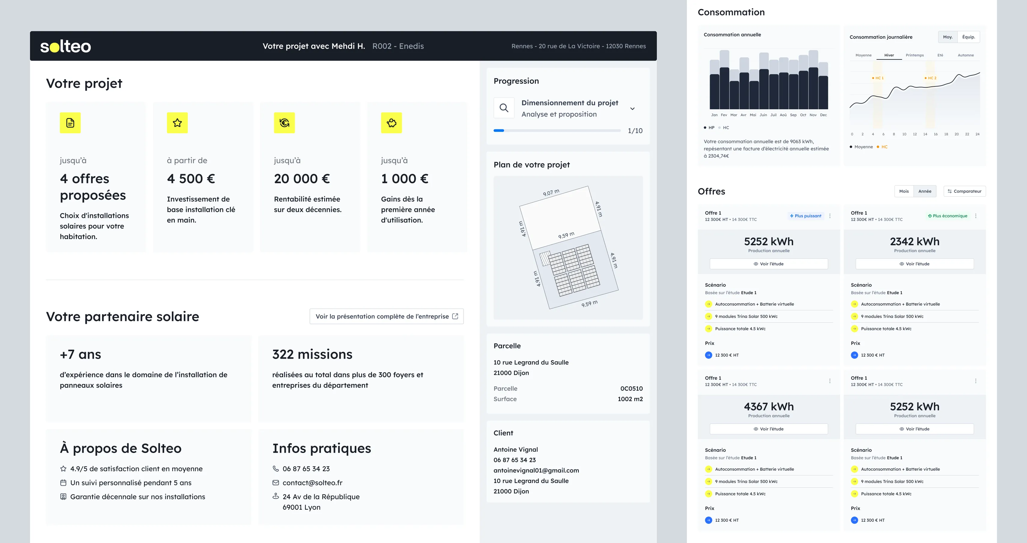 A collage of designs showing the project tracking dashboard made for clients.